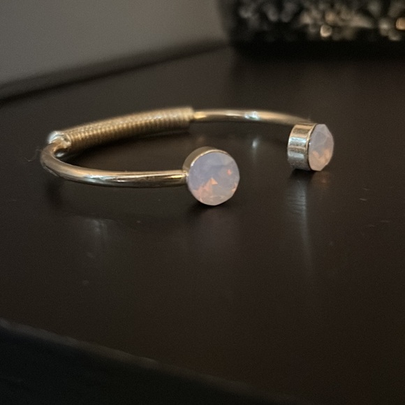 Nordstrom Gold Colored Coil Bracelet w/ Pink Gemstones (NEW/LIKE NEW) - Picture 3 of 3